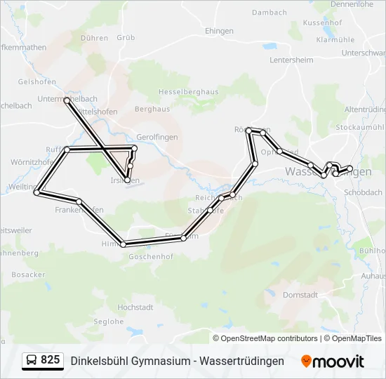 825 Bus Line Map