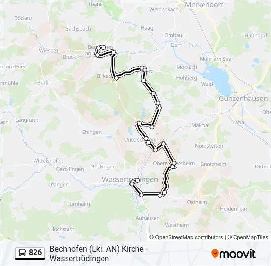 826 Bus Line Map