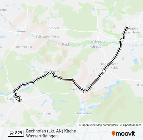 Автобус 829: карта маршрута