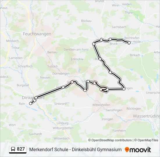 827 Bus Line Map