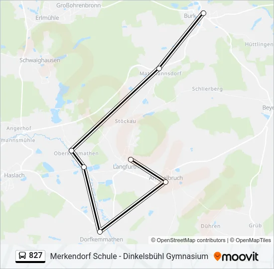 827 Bus Line Map