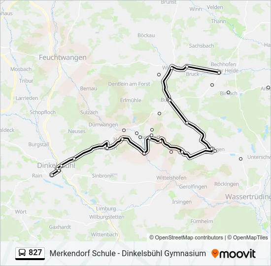 827 Bus Line Map
