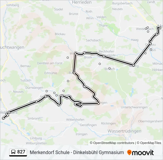 827 Bus Line Map