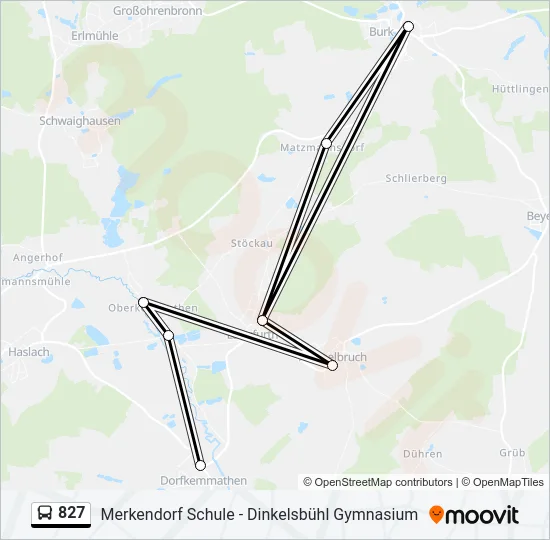 827 Bus Line Map