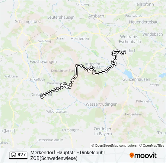 827 Bus Line Map