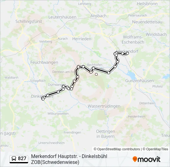 827 Bus Line Map