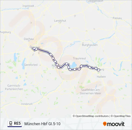 RE5 Train Line Map