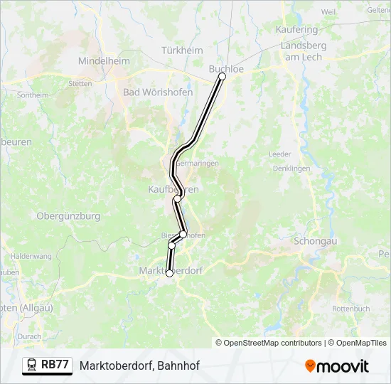  RB77: карта маршрута