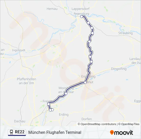 RE22 Train Line Map