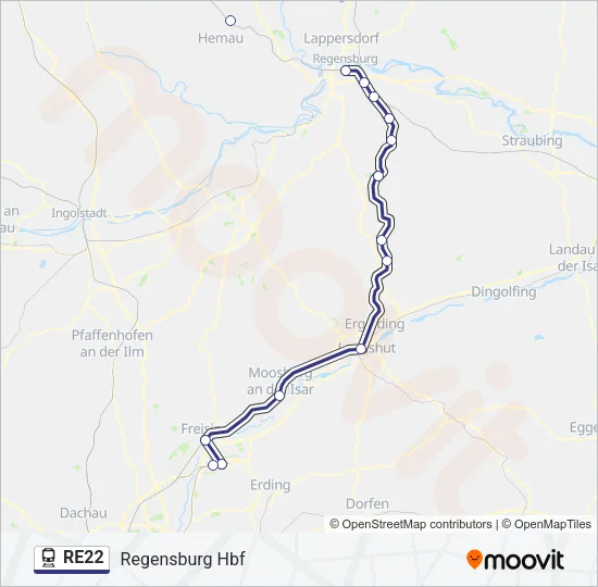 RE22 Train Line Map