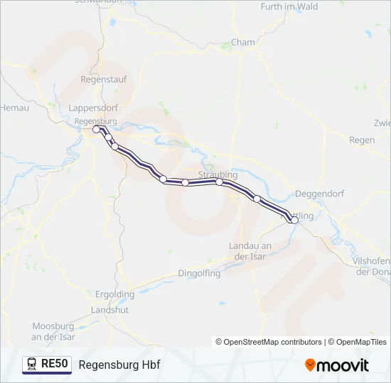 RE50 Train Line Map
