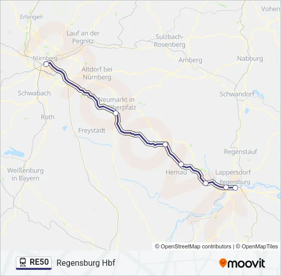 RE50 Train Line Map