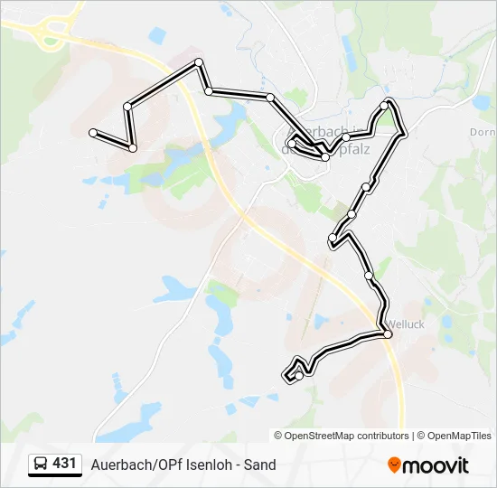 Автобус 431: карта маршрута