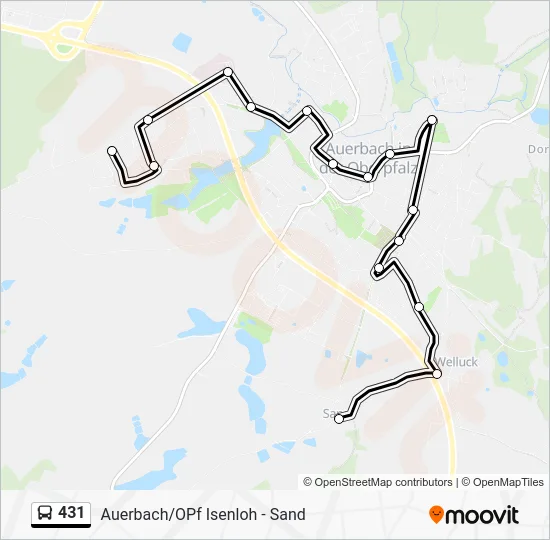 Автобус 431: карта маршрута