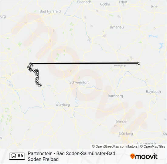 Автобус 86: карта маршрута