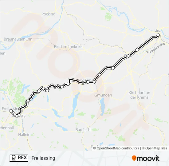 REX Train Line Map