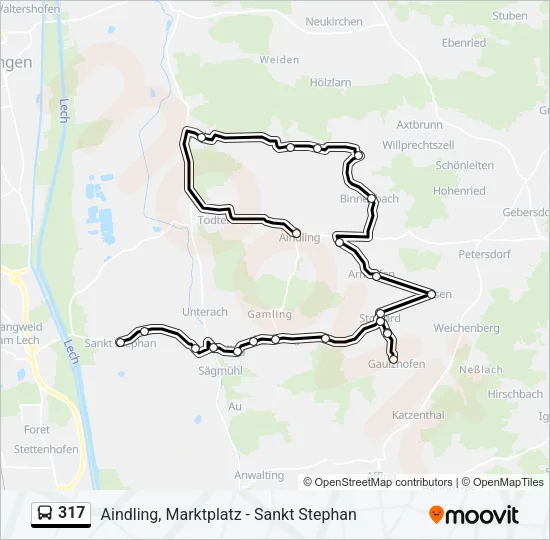 317 Bus Line Map