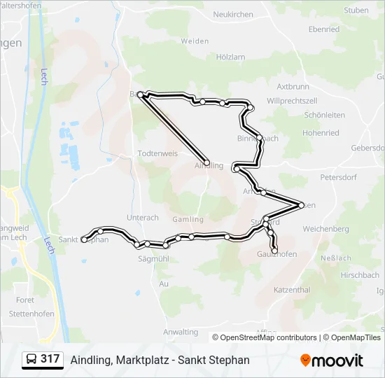317 Bus Line Map