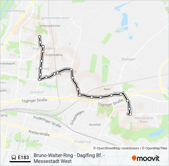 E183 Bus Line Map