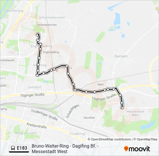 E183 Bus Line Map