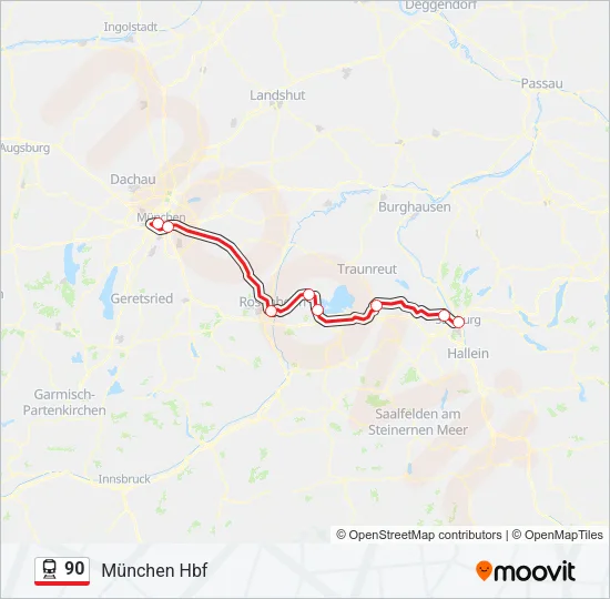 Поезд 90: карта маршрута