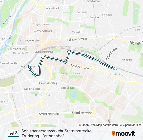 Автобус S: карта маршрута