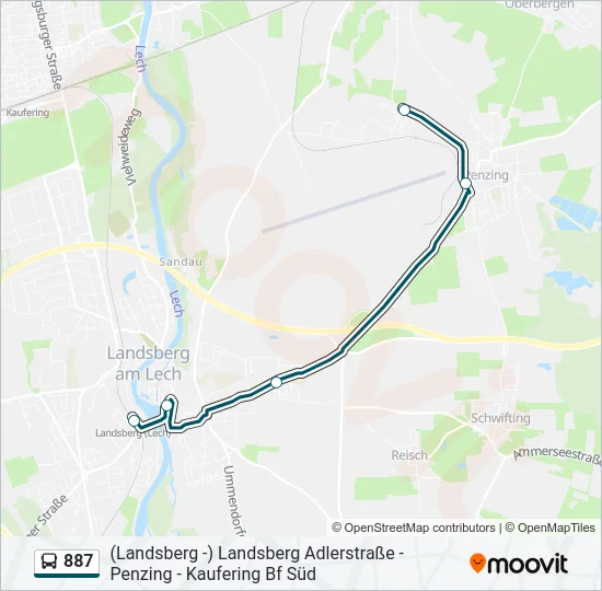 887 Bus Line Map