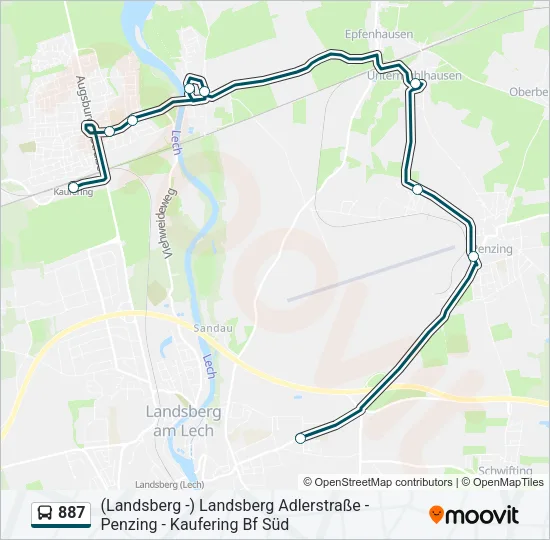 887 Bus Line Map