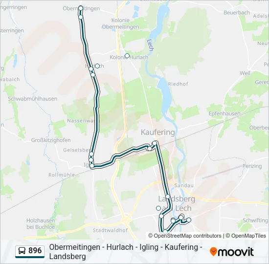 896 Bus Line Map