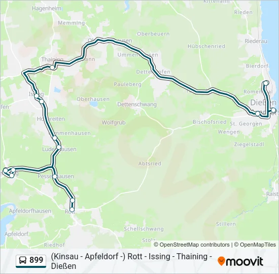 899 Bus Line Map