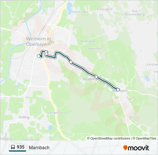Автобус 935: карта маршрута