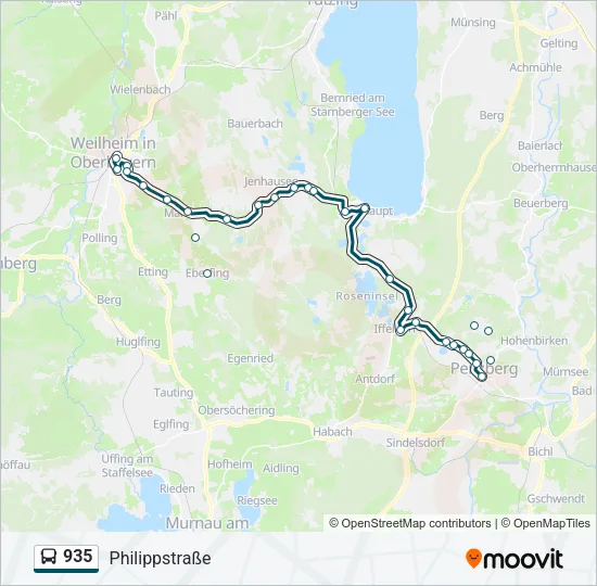 935 Bus Line Map