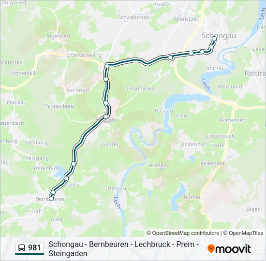 981 Bus Line Map