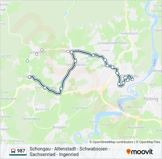 987 Bus Line Map