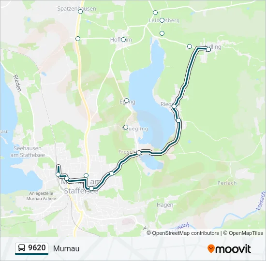 Автобус 9620: карта маршрута