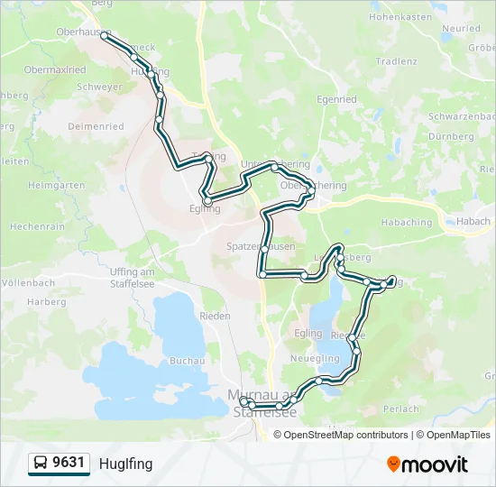 Автобус 9631: карта маршрута