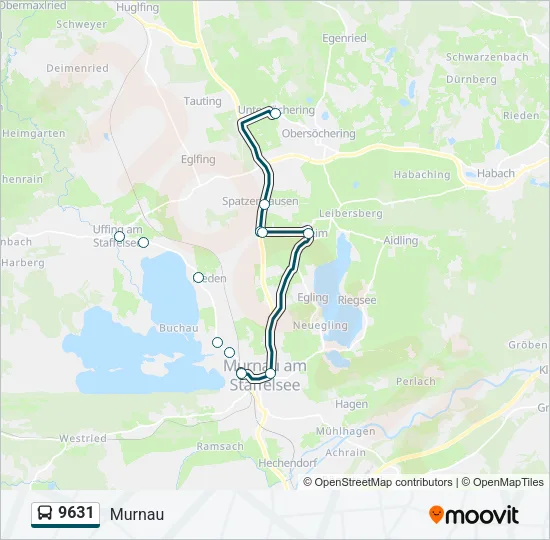Автобус 9631: карта маршрута