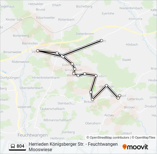 804 Bus Line Map