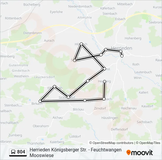 804 Bus Line Map