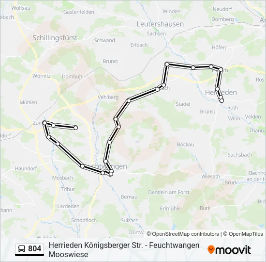 804 Bus Line Map