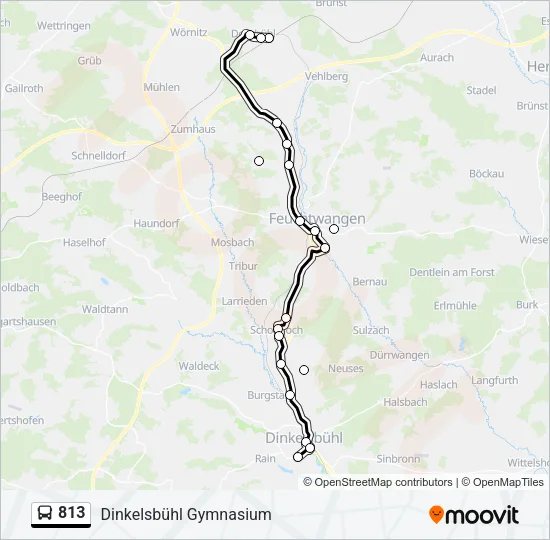 813 Bus Line Map