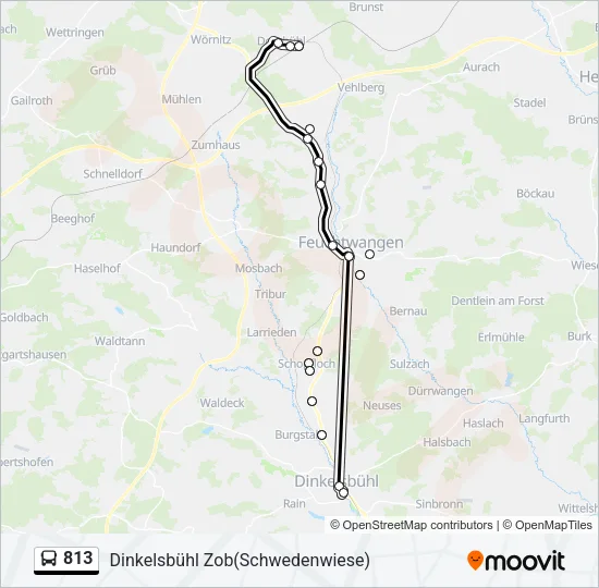 813 Bus Line Map