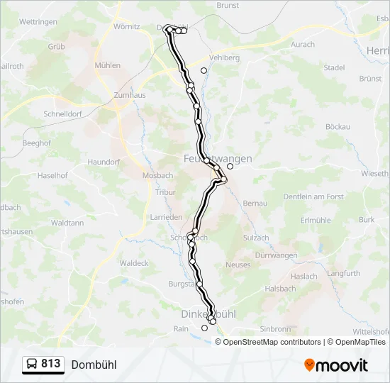 813 Bus Line Map