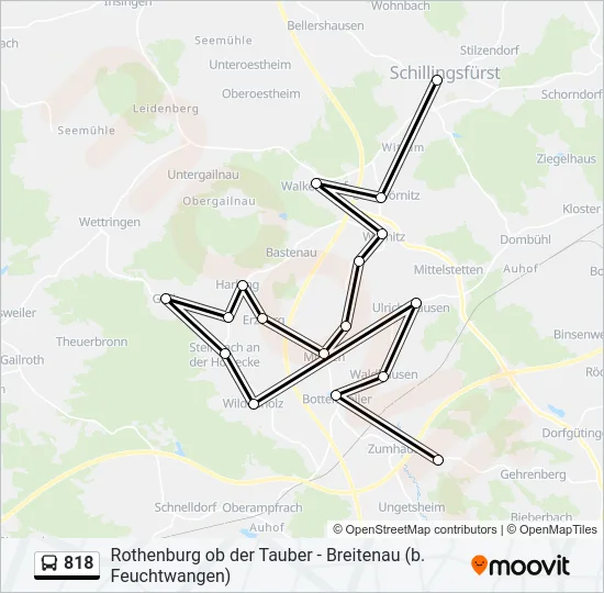 818 Bus Line Map