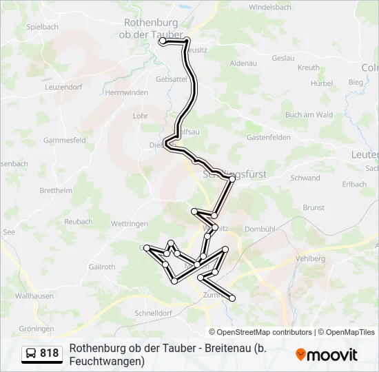 818 Bus Line Map