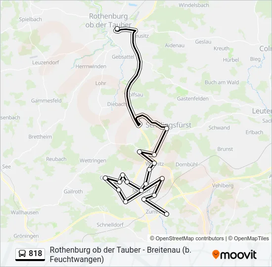 818 Bus Line Map