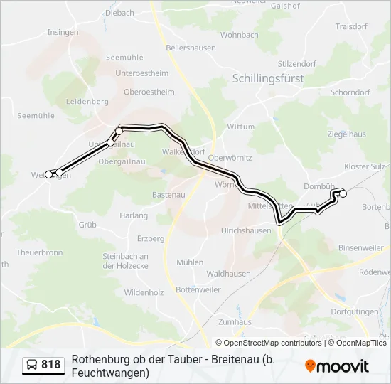818 Bus Line Map