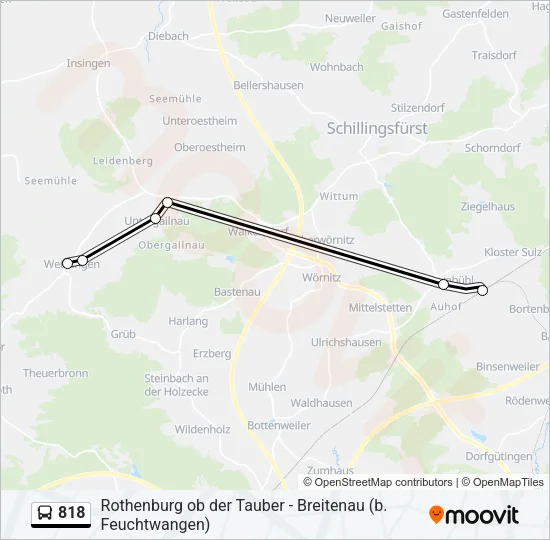 818 Bus Line Map