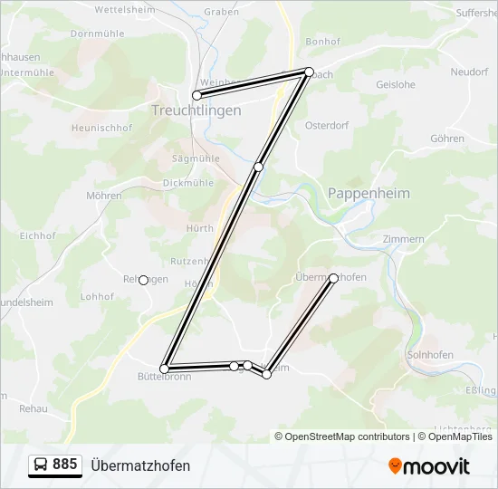 885 Bus Line Map