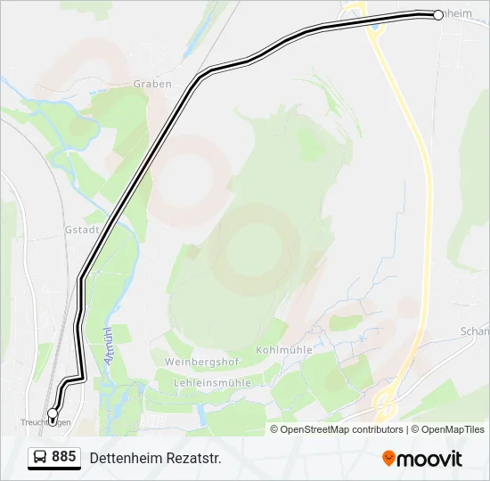 885 Bus Line Map